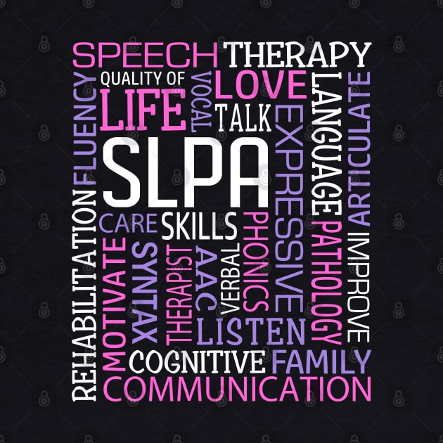 Speech Language Pathologist Speech Therapist Therapy Word Art Pink Purple by TeeCreations